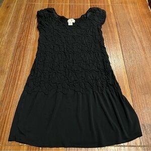 Max Studio Black Scoop Neck Short Sleeve Mini Dress Stretch Small